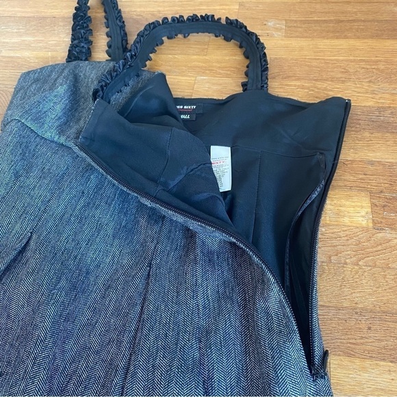 Miss Sixty Vintage Y2K Gray Mini Dress Rushed Straps Size Small - Picture 5 of 8